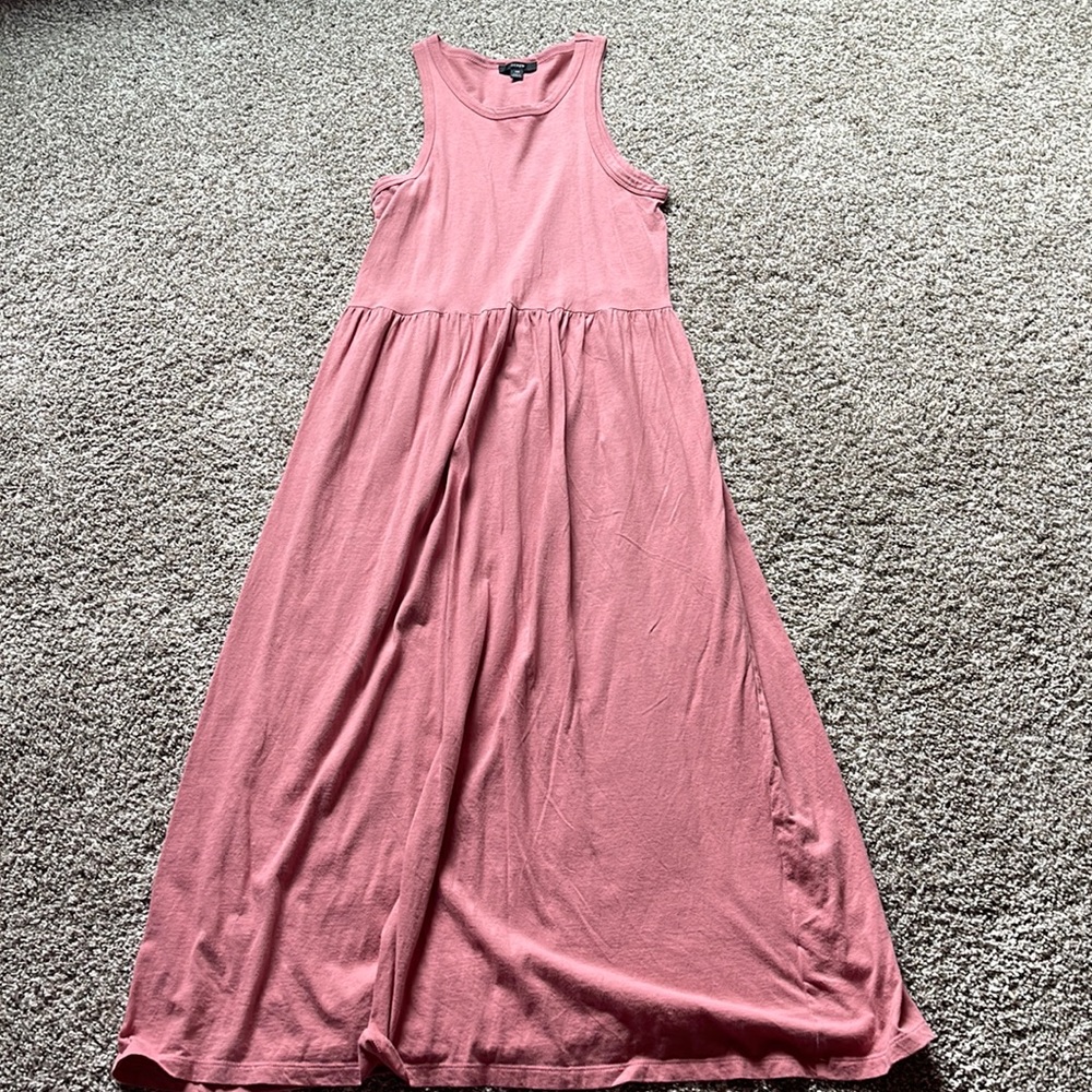 J. Crew Pink Knit Cutaway Maxi Dress